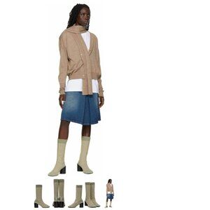 MM6 Maison Margiela Bicolor Knit Pull-On Boots IT37 (fits a US6.5)